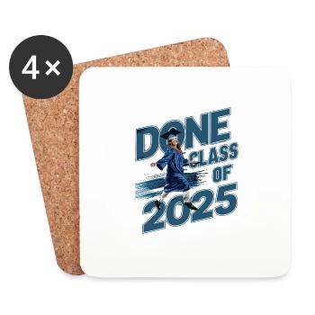 Schule Studuim Abschlussfeier Bestanden 2025 - Untersetzer (4er-Set) - Weiß - Vorne