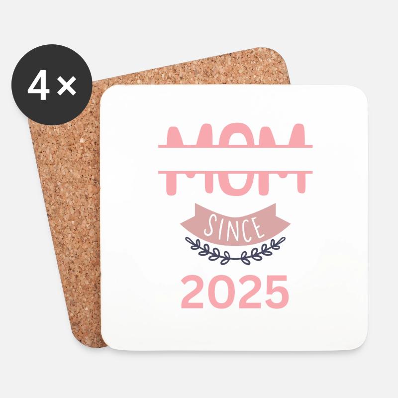 2025 Mom - Untersetzer (4er-Set) - Weiß