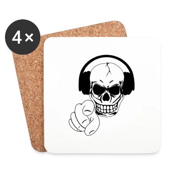 Skull - Coasters (set of 4) - white - Front
