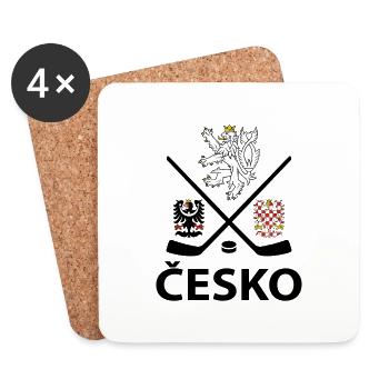 Cesko Hockey - Dessous de verre (lot de 4) - blanc - Devant