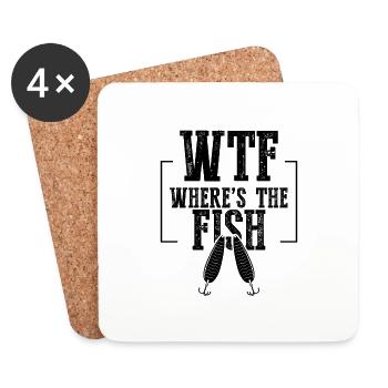 fishing fishing spruch - Coasters (set of 4) - white - Front