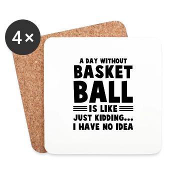 basketball lustiger spruch - Untersetzer (4er-Set) - Weiß - Vorne