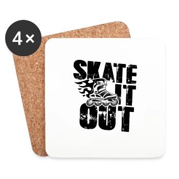 skate inline - Untersetzer (4er-Set) - Weiß - Vorne