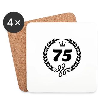 75 Jahre Symbol Kranz - Untersetzer (4er-Set) - Weiß - Vorne