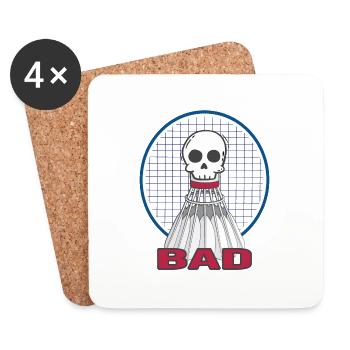 badminton player shuttlecock badminton - Coasters (set of 4) - white - Front