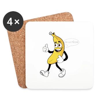 Banana Logo Zubehör-Aufkleber - Untersetzer (4er-Set) - Weiß - Vorne