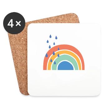 Pas de pluie Pas d’arcs-en-ciel - Dessous de verre (lot de 4) - blanc - Devant
