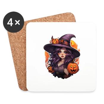 Halloween Witch 3 - Coasters (set of 4) - white - Front