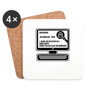 débogage - Dessous de verre (lot de 4) - blanc - Devant