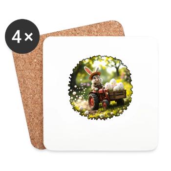 Osterhase - Untersetzer (4er-Set) - Weiß - Vorne