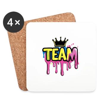 Team Bunt - Untersetzer (4er-Set) - Weiß - Vorne
