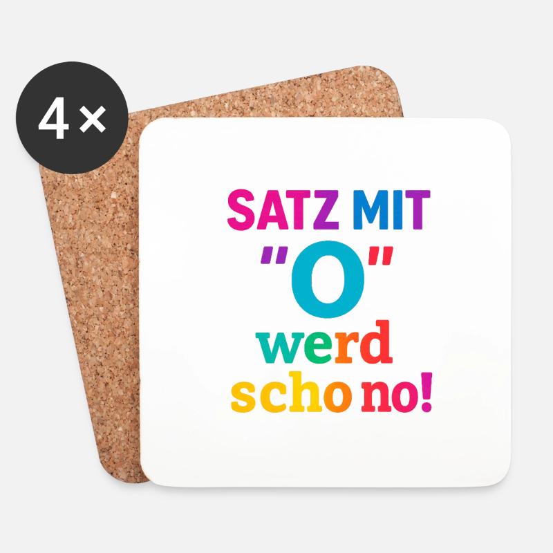 Satz mit O 2 - Untersetzer (4er-Set) - Weiß