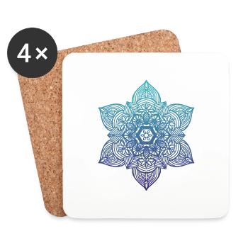Mandala - Dessous de verre (lot de 4) - blanc - Devant
