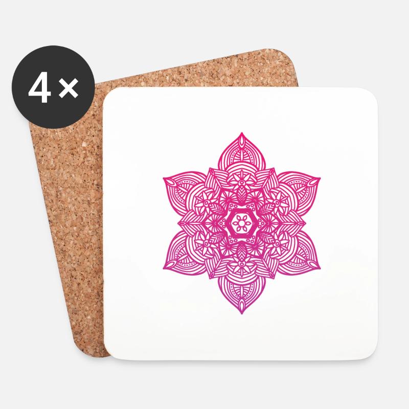 Mandala - Untersetzer (4er-Set) - Weiß