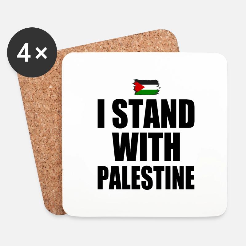 I Stand with palestine - Untersetzer (4er-Set) - Weiß