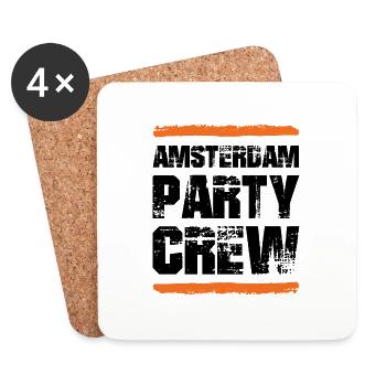 Amsterdam Party Crew - Coasters (set of 4) - white - Front