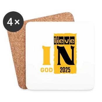 Believe in God 2026 Grafik - Untersetzer (4er-Set) - Weiß - Vorne