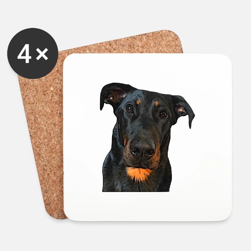 Blick auf den Beauceron - Untersetzer (4er-Set) - Weiß