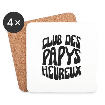 club des papys heureux - Dessous de verre (lot de 4) - blanc - Devant