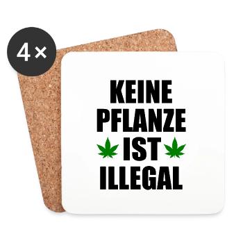 keine pflanze ist illegal - Untersetzer (4er-Set) - Weiß - Vorne