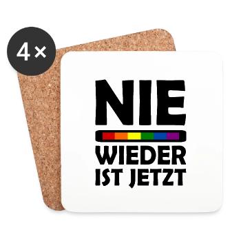 Nie wieder ist jetzt - Untersetzer (4er-Set) - Weiß - Vorne