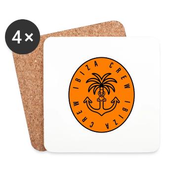 Ibiza Crew Anchor Palm Tree Heart - Coasters (set of 4) - white - Front