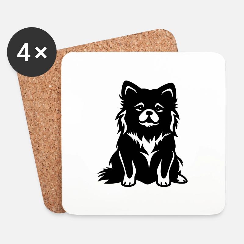 Zwergspitz Hund Pomeranian - Untersetzer (4er-Set) - Weiß