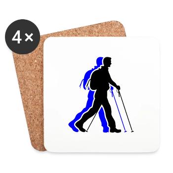 Marche Nordique Homme Icône - Dessous de verre (lot de 4) - blanc - Devant