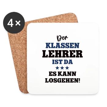 Klassen Lehrer Klassenleitung Schule Klassenlehrer - Untersetzer (4er-Set) - Weiß - Vorne