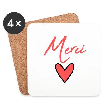 MERCI. MAÎTRESSE. MAÎTRE. MERCI MAÎTRESSE - Dessous de verre (lot de 4) - blanc - Devant