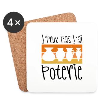 I can't I have pottery - Coasters (set of 4) - white - Front