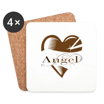 Engel Angel Herz Schutzengel - Untersetzer (4er-Set) - Weiß - Vorne