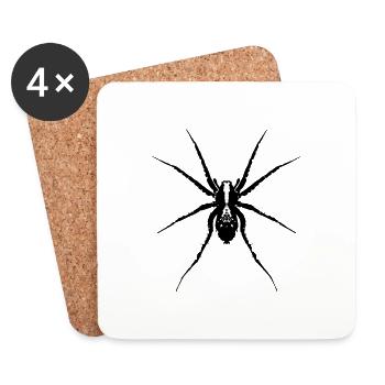 Spider / Wolf Spider - Coasters (set of 4) - white - Front