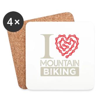 I love mountain biking I love mountain biking - Coasters (set of 4) - white - Front