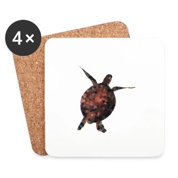 Polygon Schildkröte – World Turtle Day - Untersetzer (4er-Set) - Weiß - Vorne