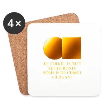 Golden Circle vs Square Design - Coasters (set of 4) - white - Front