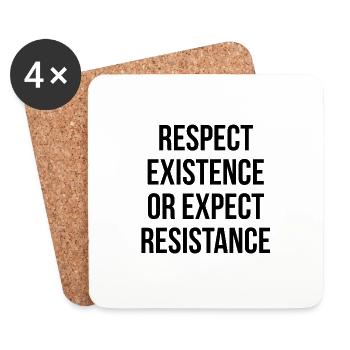 Feminist Feminist Feminism Demo Black - Dessous de verre (lot de 4) - blanc - Devant