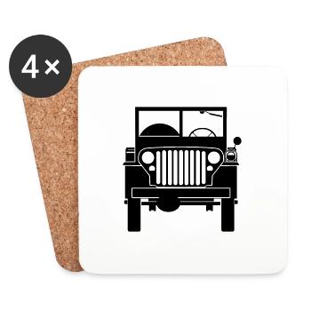 Willys MB Front - Untersetzer (4er-Set) - Weiß - Vorne