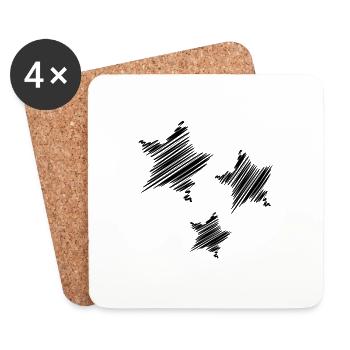 STAR. STAR. STARS. FEAST. ANNIVERSARY. CHRISTMAS - Coasters (set of 4) - white - Front