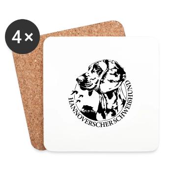 HANNOVERSCHER SCHWEIßHUND Jagdhunde Portrait Jagd - Untersetzer (4er-Set) - Weiß - Vorne