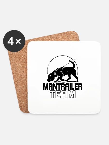 MANTRAILER TEAM Hundesport Suchhunde Hunde Hund - Untersetzer (4er-Set) - Weiß