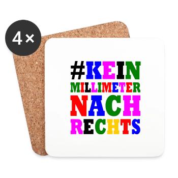 kein millimeter nach rechts - Untersetzer (4er-Set) - Weiß - Vorne