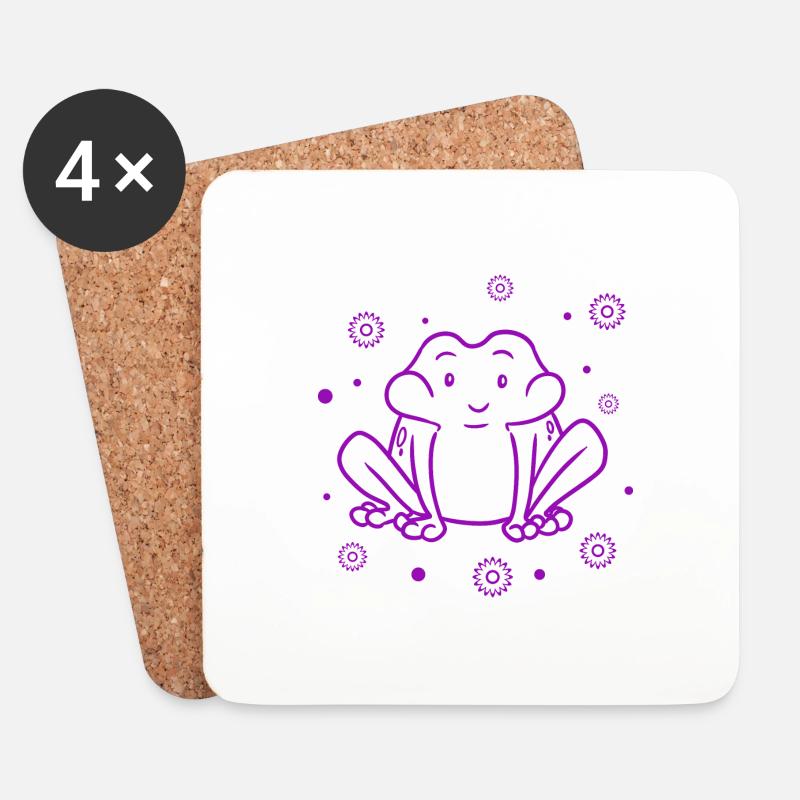 Frosch - Untersetzer (4er-Set) - Weiß