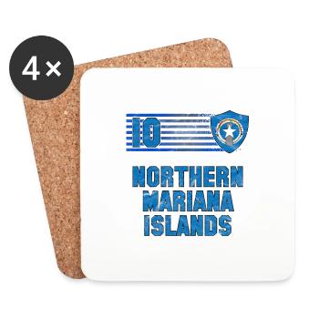 Équipe des Îles Mariannes du Nord de football - Dessous de verre (lot de 4) - blanc - Devant