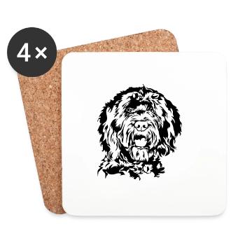 BARBET Chiens Portrait Chien Wilsigns - Dessous de verre (lot de 4) - blanc - Devant