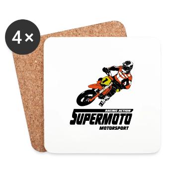 Supermoto - Supermotard - Coasters (set of 4) - white - Front