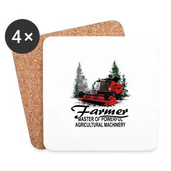 Combine harvester - Combine harvester - Coasters (set of 4) - white - Front
