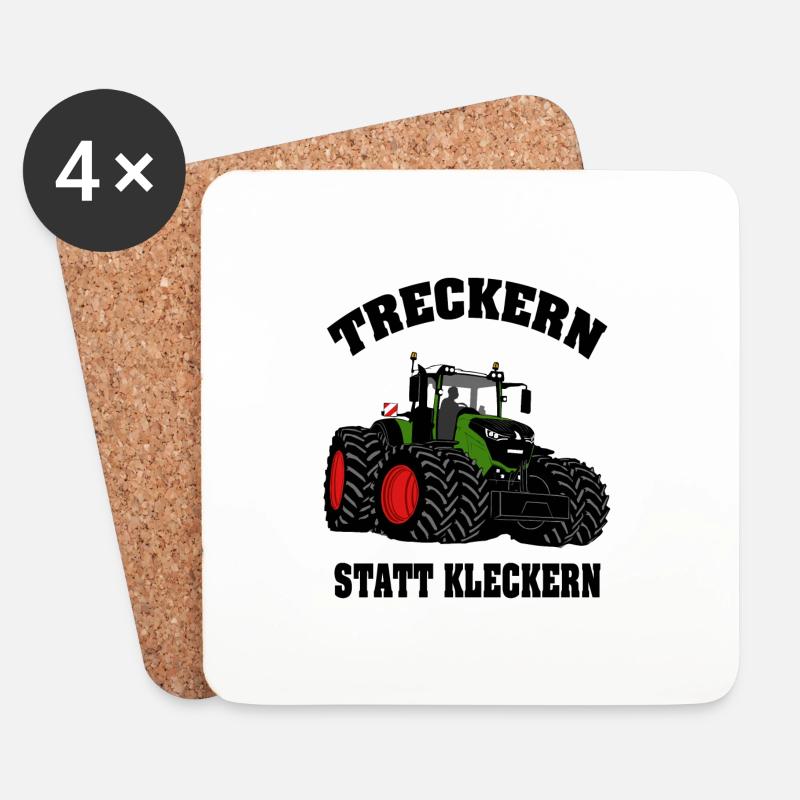 Traktor - Schlepper - Landwirt - Bauer - Untersetzer (4er-Set) - Weiß