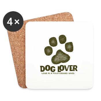 Dog Lover i love dogs animal style - Untersetzer (4er-Set) - Weiß - Vorne