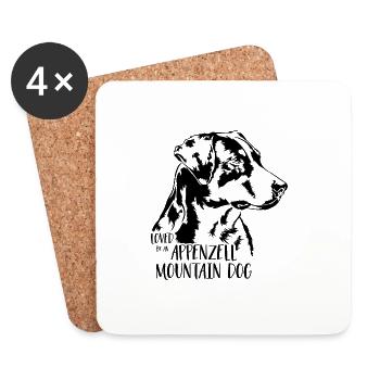 Loved by an Appenzell Mountain Dog Hunde Wilsigns - Untersetzer (4er-Set) - Weiß - Vorne